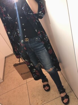 「JEANASIS（ジーナシス）のアイテム（シャツワンピース）」を使った、Mさん（レディース・163cm）の春コーディネート