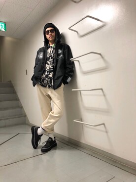 「diesel福岡」｜「アイテム（ジャケット/アウター）」を使った、らっつさん（メンズ・183cm）の春コーディネート