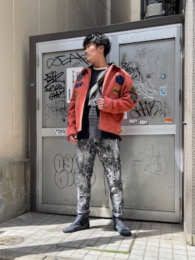 「diesel福岡」｜らっつさん（メンズ・183cm）の春コーディネート