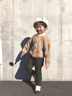 「bobochoses」｜「アイテム（ジャケット/アウター）」を使った、manatsuさん（キッズ・100cm）の冬コーディネート