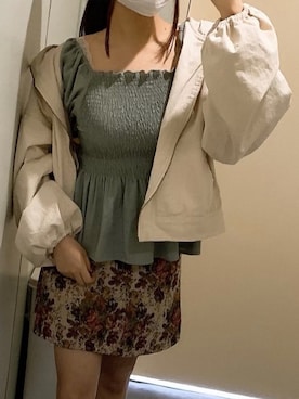 「apres jour（アプレジュール）のアイテム（ブルゾン）」を使った、うみまる🐈さん（レディース・155cm）の春コーディネート