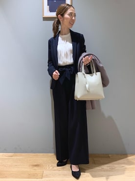 「一押しのアウタースタイル」｜「アイテム（ノーカラージャケット）」を使った、藤田（fujita）さん（レディース・157cm）の秋コーディネート