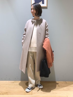 「green label relaxing（グリーンレーベルリラクシング）のアイテム（その他アウター）」を使った、藤田（fujita）さん（レディース・157cm）の冬コーディネート
