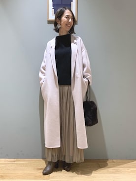 「一押しのアウタースタイル」｜「アイテム（チェスターコート）」を使った、藤田（fujita）さん（レディース・157cm）の冬コーディネート