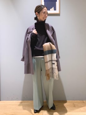「green label relaxing（グリーンレーベルリラクシング）のアイテム（その他アウター）」を使った、藤田（fujita）さん（レディース・157cm）の冬コーディネート