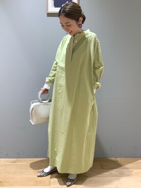 「green label relaxing（グリーンレーベルリラクシング）のNFC ポインテッドレインシューズ（レインシューズ）」を使った、藤田（fujita）さん（レディース・157cm）の冬コーディネート