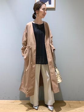 「green label relaxing（グリーンレーベルリラクシング）のアイテム（その他アウター）」を使った、藤田（fujita）さん（レディース・157cm）の春コーディネート