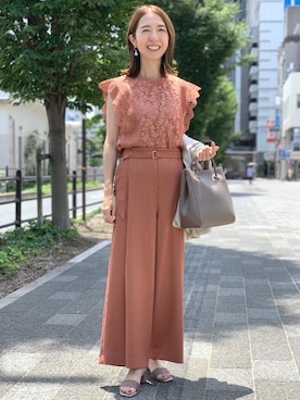 「green label relaxing（グリーンレーベルリラクシング）のアイテム（その他アウター）」を使った、藤田（fujita）さん（レディース・157cm）の夏コーディネート