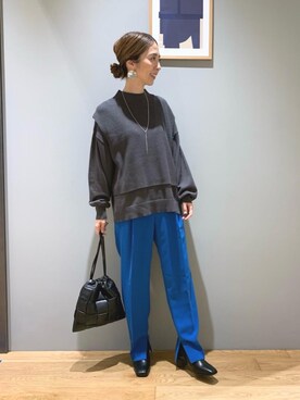 「BRACTMENT（ブラクトメント）のアイテム（スラックス）」を使った、藤田（fujita）さん（レディース・157cm）の秋コーディネート