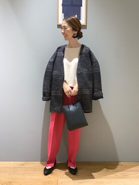 「BRACTMENT（ブラクトメント）のアイテム（スラックス）」を使った、藤田（fujita）さん（レディース・157cm）の秋コーディネート