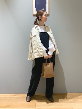 「OUTERSUNSET（アウターサンセット）のアイテム」を使った、藤田（fujita）さん（レディース・157cm）の秋コーディネート