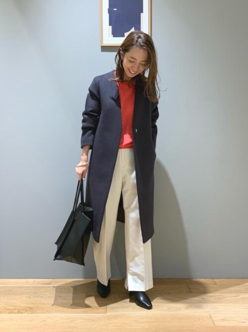 極美品　グリーンレーベルリラクシング　ノーカラー　パンツスーツ カチリラ ノーラペル ジャケット ◇No01◇ ―ウォッシャブル