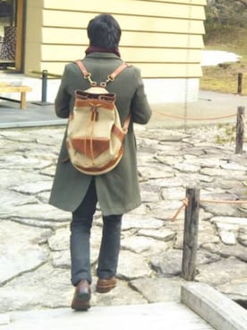 「RRL（ダブル アール エル）のアイテム（スラックス）」を使った、ディンケルさん（メンズ・174cm）の春コーディネート
