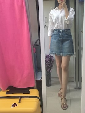 「PULL&BEAR（プルアンドベア）のアイテム（スカート）」を使った、南宫さん（レディース・165cm）の夏コーディネート