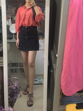 「PULL&BEAR（プルアンドベア）のアイテム（スカート）」を使った、南宫さん（レディース・165cm）の夏コーディネート