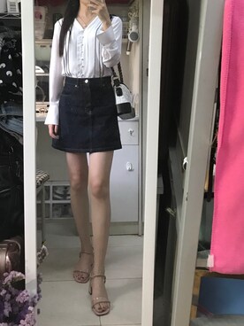 「PULL&BEAR（プルアンドベア）のアイテム（スカート）」を使った、南宫さん（レディース・164cm）の夏コーディネート