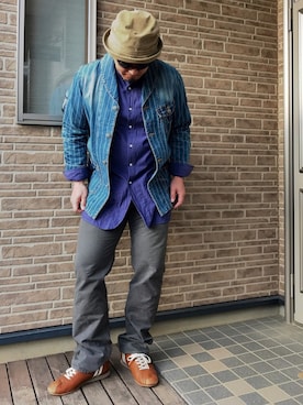 「AIGLE（エーグル）のアイテム（帽子）」を使った、やすひろさん（メンズ・177cm）の春コーディネート