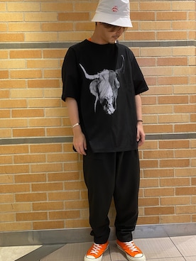 「B'2nd（ビーセカンド）のアイテム（帽子）」を使った、naoさん（メンズ・172cm）の夏コーディネート