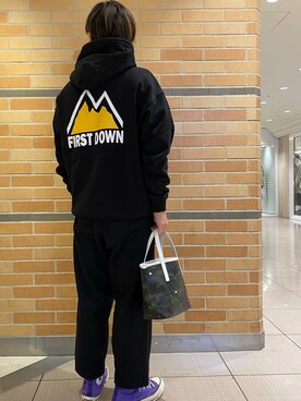 「FIRST DOWN（ファーストダウン）のアイテム（パーカー）」を使った、naoさん（メンズ・172cm）の秋コーディネート