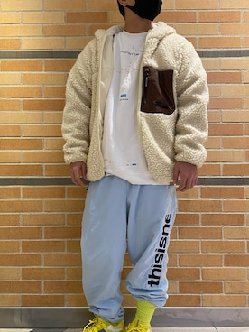 「B'2nd（ビーセカンド）のアイテム（スウェット）」を使った、naoさん（メンズ・172cm）の冬コーディネート