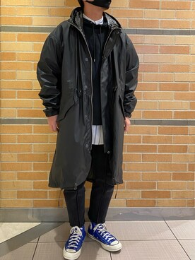 「リバーシブル」｜「アイテム（ステンカラーコート）」を使った、naoさん（メンズ・172cm）の冬コーディネート