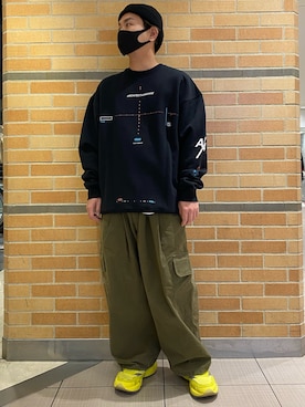 「A4A（エーフォーエー）のアイテム（スウェット）」を使った、naoさん（メンズ・172cm）の冬コーディネート