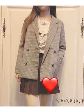 「休闲」｜「アイテム（フォーマルスーツ/小物）」を使った、小秋褲さん（レディース・167cm）の秋コーディネート