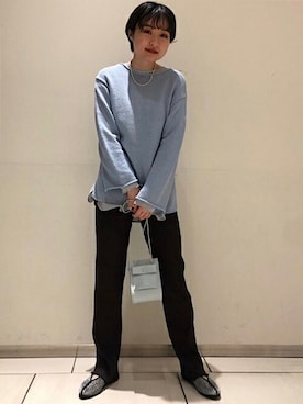 「SHIPS」｜「アイテム（バレエシューズ）」を使った、山口さん（レディース・160cm）の冬コーディネート