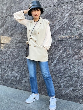 「DRAGON（ドラゴン）のアイテム（バッグ）」を使った、山口さん（レディース・160cm）の冬コーディネート