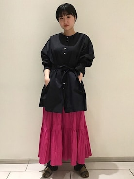 「SHIPS（シップス）のアイテム（その他アウター）」を使った、山口さん（レディース・160cm）の春コーディネート