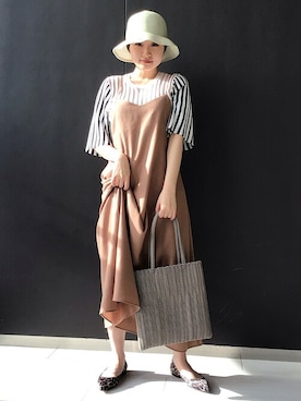 「SHIPS（シップス）のアイテム（帽子）」を使った、山口さん（レディース・160cm）の春コーディネート