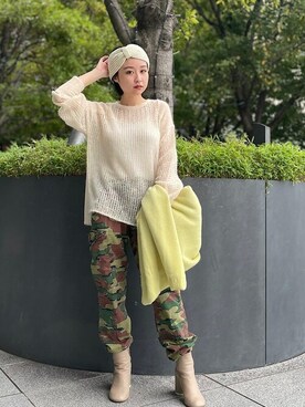 「HIGHLAND 2000（ハイランドトゥーサウザンド）のアイテム」を使った、山口さん（レディース・160cm）の秋コーディネート