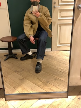 「UNUSED」｜「アイテム（その他アウター）」を使った、Kennさん（メンズ・168cm）の冬コーディネート