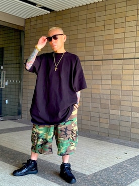 「alain mikli（アランミクリ）のアイテム」を使った、龍一 (The Loveless)®︎さん（メンズ・168cm）の夏コーディネート