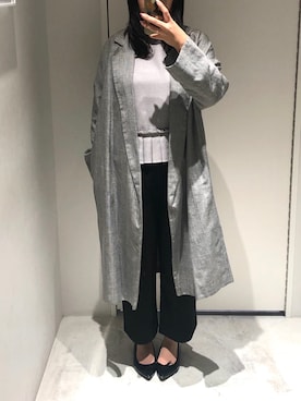 「ADAM ET ROPE'（アダムエロペ）のアイテム（トレンチコート）」を使った、ERiKαᵕ̈*⑅さん（レディース・158cm）の秋コーディネート