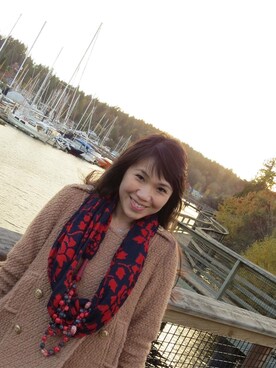 「アイテム（ドレス、グレー系）」を使った、Alisaさん（レディース・165cm）の春コーディネート