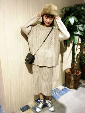 「Another Edition（アナザーエディション）のアイテム（チェスターコート）」を使った、nanaho.さん（レディース・163cm）の秋コーディネート