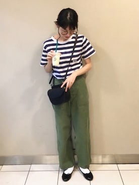 「LIFE's（ライフズ）のアイテム（パンツ）」を使った、nanaho.さん（レディース・163cm）の夏コーディネート