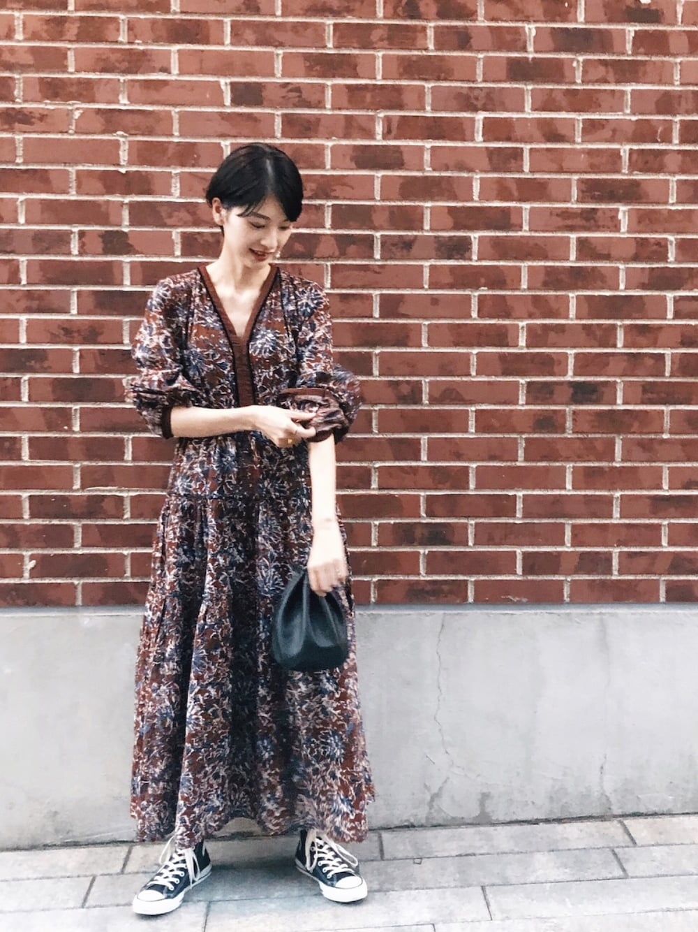 nanaho.さんの「NE QUITTEZ PAS/別注 COTTON ETHNIC PRINT DRESS（NE QUITTEZ PAS!）」を使ったコーディネート