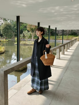 「タータンチェックスカート」｜nanaho.さん（レディース・164cm）の秋コーディネート