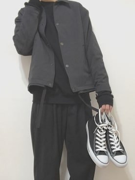 「LIDNM（リドム）のアイテム（ナイロンジャケット）」を使った、sanoさん（メンズ・170cm）の冬コーディネート