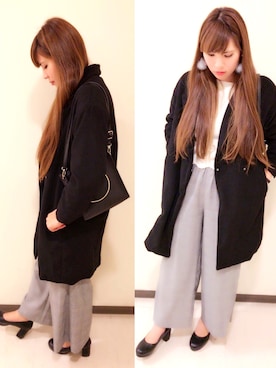 「きれいめスタイル」｜「アイテム（ノーカラージャケット）」を使った、さぴ姫さん（レディース・165cm）の冬コーディネート