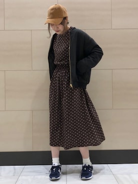 「Green　Parks（グリーンパークス）のアイテム（ワンピース）」を使った、chio¨̮⑅さん（レディース・166cm）の秋コーディネート