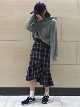 「Green　Parks（グリーンパークス）のアイテム（パーカー）」を使った、chio¨̮⑅さん（レディース・166cm）の冬コーディネート