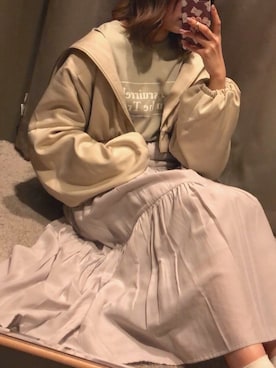 「Green　Parks（グリーンパークス）のアイテム（ブルゾン）」を使った、chio¨̮⑅さん（レディース・166cm）の春コーディネート