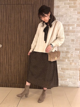 「Lattice（Lattice）のアイテム（アクセサリー）」を使った、chio¨̮⑅さん（レディース・167cm）の冬コーディネート