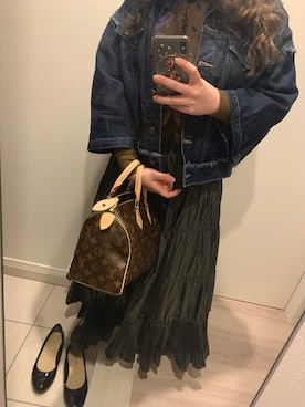 「LILY BROWN（リリーブラウン）のアイテム（デニムジャケット）」を使った、あやのさん（レディース・153cm）の春コーディネート