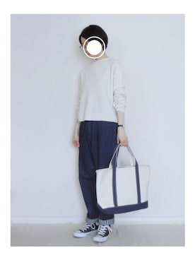 「orSlow（オアスロウ）のアイテム（パンツ）」を使った、zua.さん（レディース・157cm）の春コーディネート