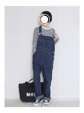 「BEAMS BOY（ビームスボーイ）のアイテム（つなぎ/オールインワン）」を使った、zua.さん（レディース・157cm）の夏コーディネート