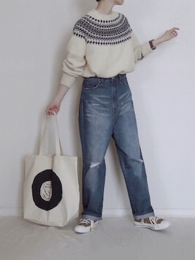 「FIL DE FER（フィルデフェール）のアイテム」を使った、zua.さん（レディース・157cm）の秋コーディネート